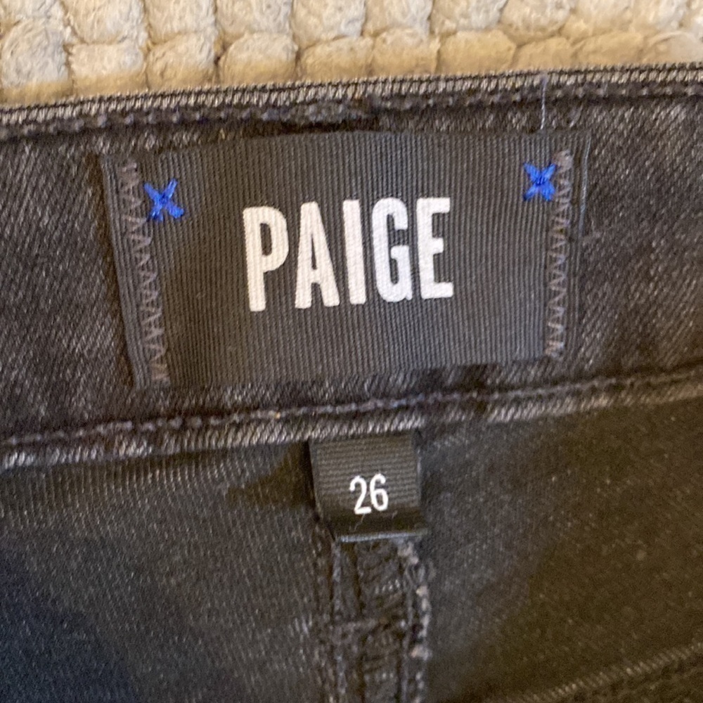 Paige Black Jeans Women’s Size 26 Zipper Pockets Skinny Perfect Grab and Go - Picture 10 of 15